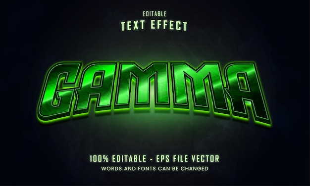 Vetor efeito de texto editável de estilo de jogo em negrito gama verde vetor premium