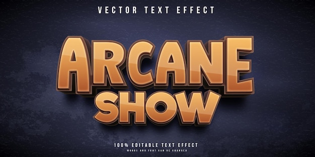 Efeito de texto editável de estilo de show arcano