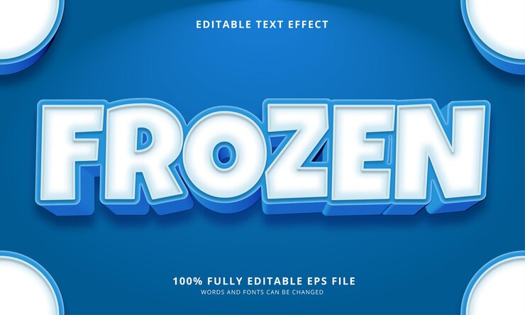 Efeito de texto editável de estilo de texto congelado