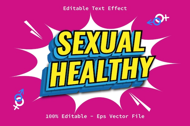 Efeito de texto editável de estilo moderno sexual saudável