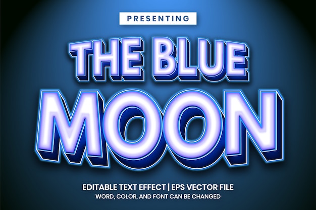 Efeito de texto editável de estilo néon azul