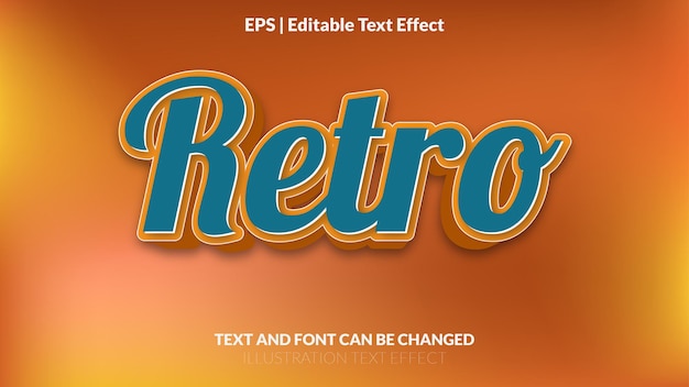 Vetor efeito de texto editável de estilo retro