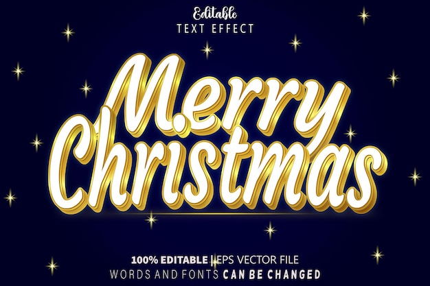 Efeito de texto editável de Feliz Natal em relevo estilo moderno