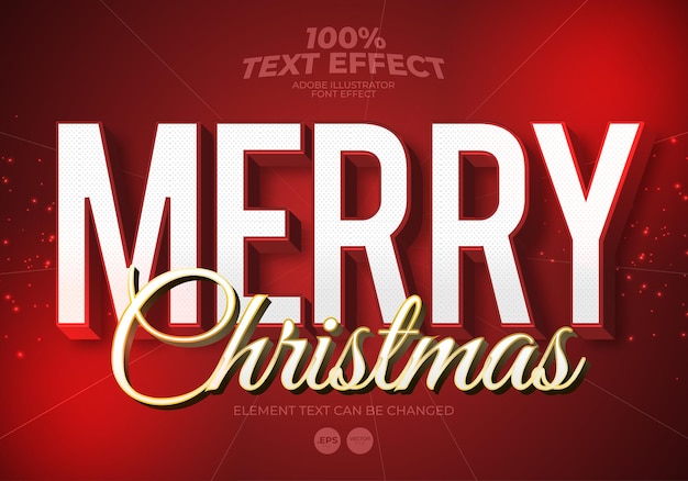 Efeito de texto editável de Feliz Natal