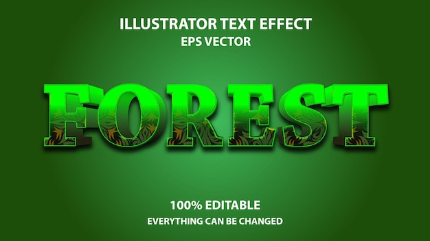 EFEITO DE TEXTO EDITÁVEL DE FLORESTA