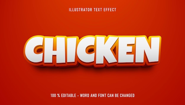 Vetor efeito de texto editável de frango