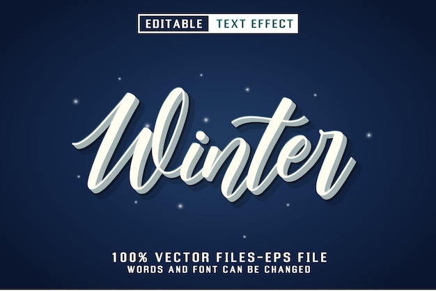 Vetor efeito de texto editável de inverno