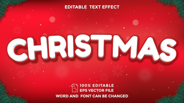 Efeito de texto editável de letras do feliz natal