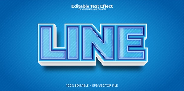 Efeito de texto editável de linha no estilo de tendência moderno