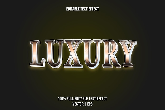 Efeito de texto editável de luxo em relevo de 3 dimensões em estilo luxuoso