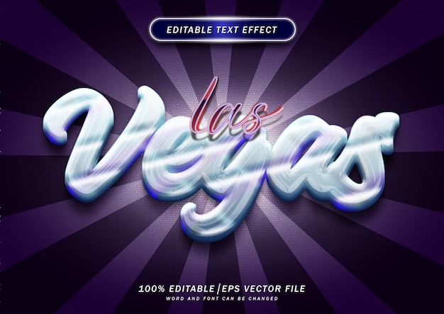 Efeito de texto editável de luxo las vegas estilo de fonte neon