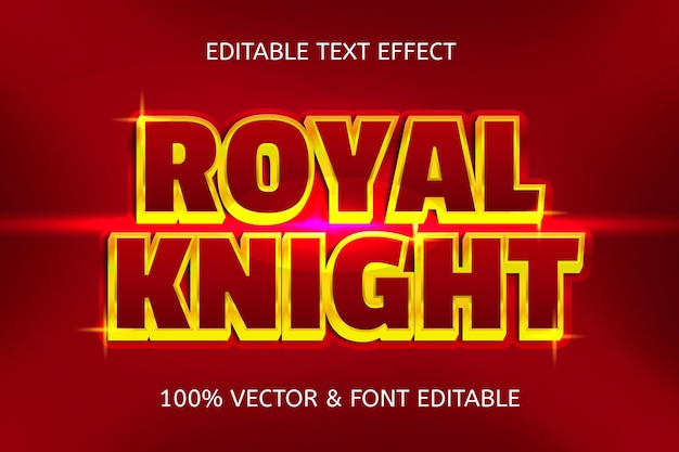 Efeito de texto editável de luxo no estilo royal knight