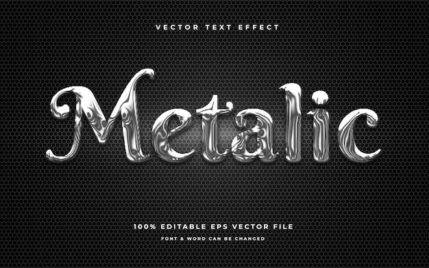 Vetor efeito de texto editável de metal