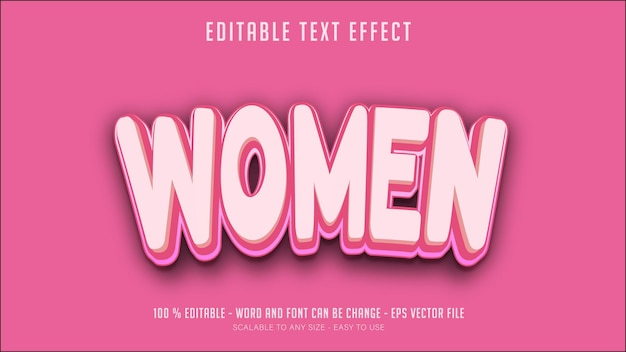 Efeito de texto editável de mulheres