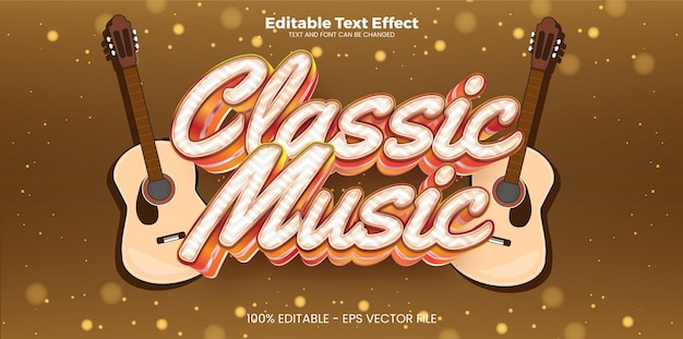 Vetor efeito de texto editável de música clássica no estilo de tendência moderna