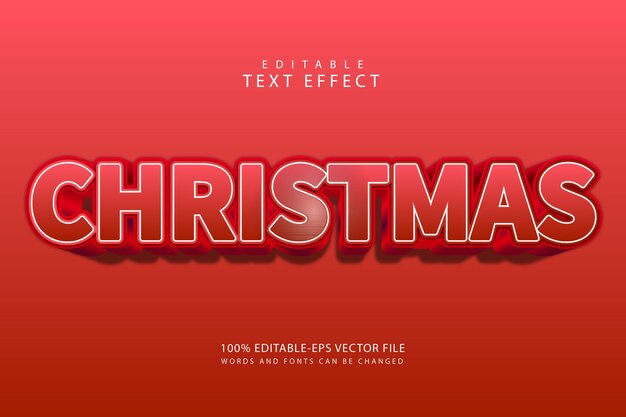 Efeito de texto editável de natal 3 dimensões gravam estilo moderno