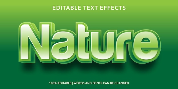 Efeito de texto editável de natureza