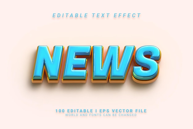 Efeito de texto editável de notícias