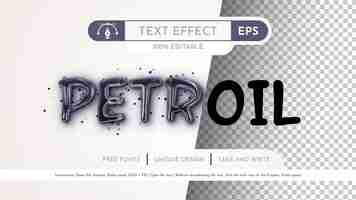 Vetor efeito de texto editável de petróleo