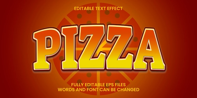 Vetor efeito de texto editável de pizza