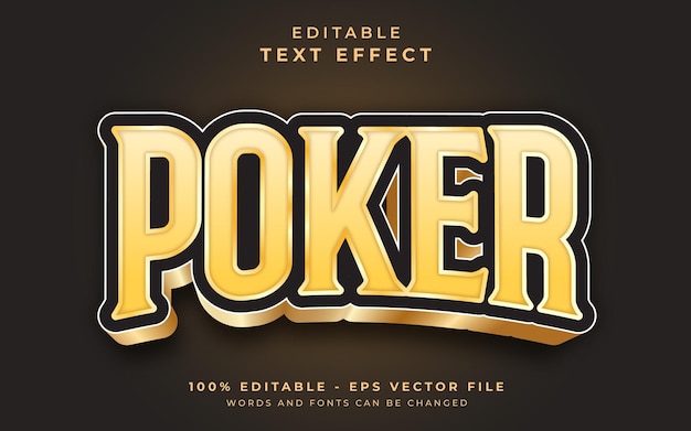 Efeito de texto editável de pôquer