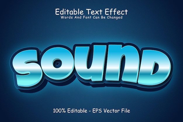 Efeito de texto editável de som 3d grava estilo moderno