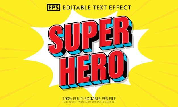 Efeito de texto editável de super-herói