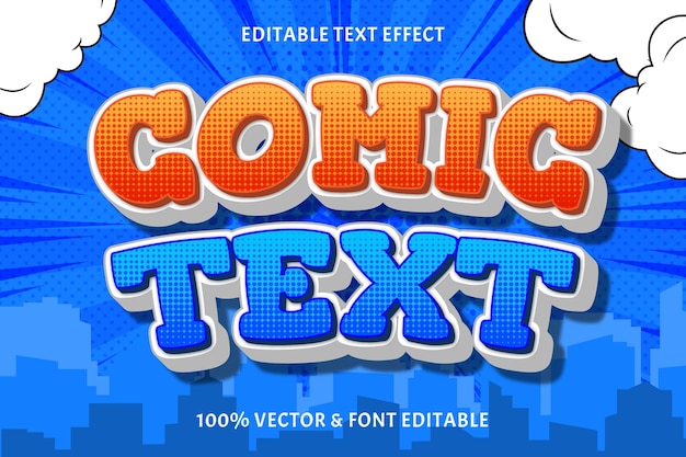 Efeito de texto editável de texto em quadrinhos com 3 dimensões em relevo no estilo de quadrinhos