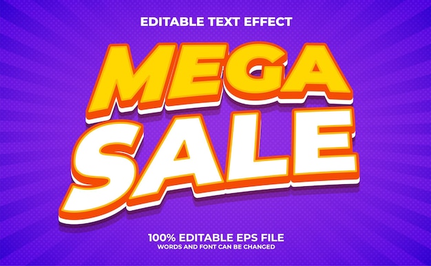 Efeito de texto editável de venda flash 3d moderno Premium Vector