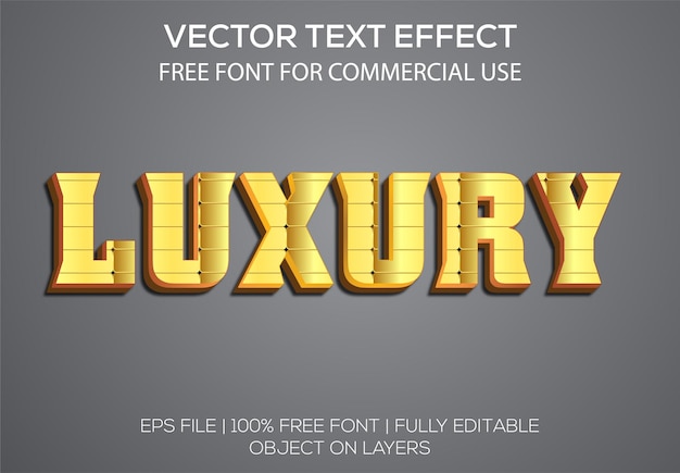 Efeito de texto editável de vetor 3d de luxo com cor dourada