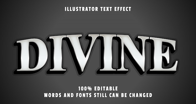 Vetor efeito de texto editável de vetor divino