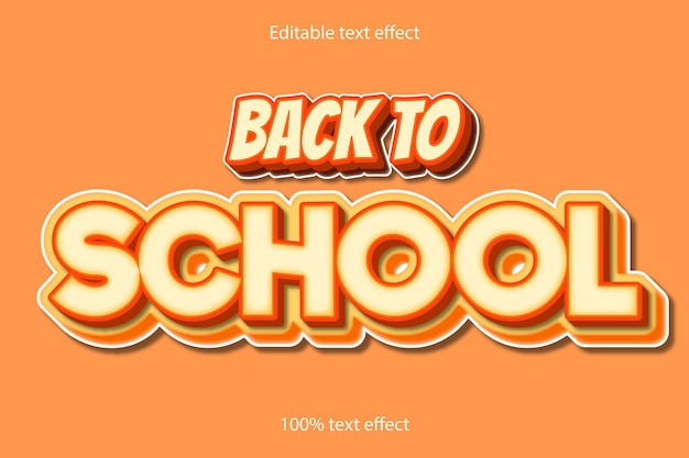 Efeito de texto editável de volta às aulas