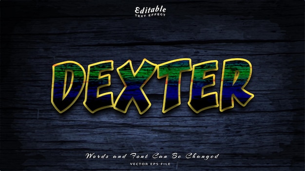 efeito de texto editável dexter