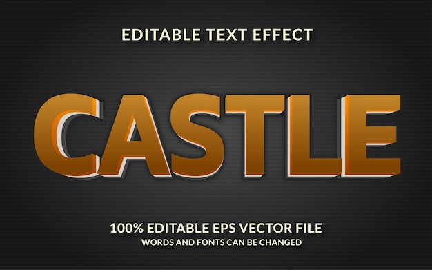 Efeito de texto editável do castelo