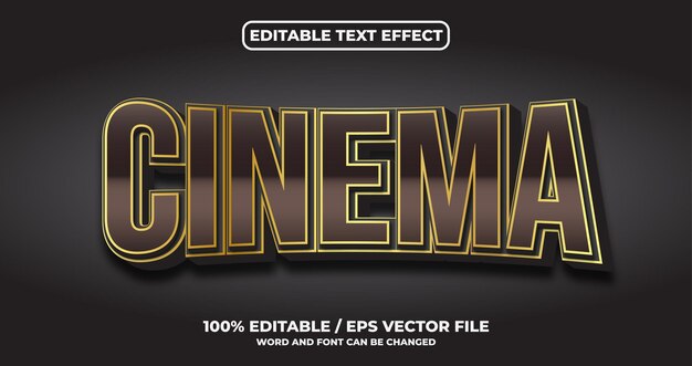 Vetor efeito de texto editável do cinema