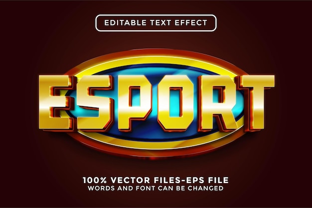 Efeito de texto editável do esport