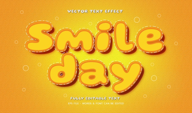 Efeito de texto editável do happy smile day