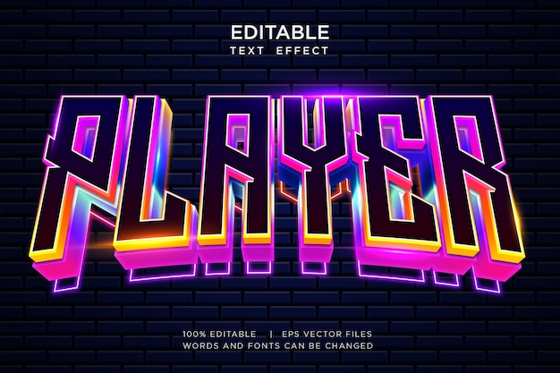 efeito de texto editável do jogo do jogador