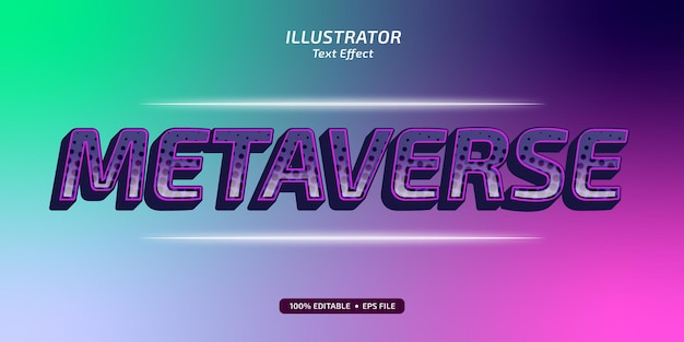Efeito de texto editável do metaverso