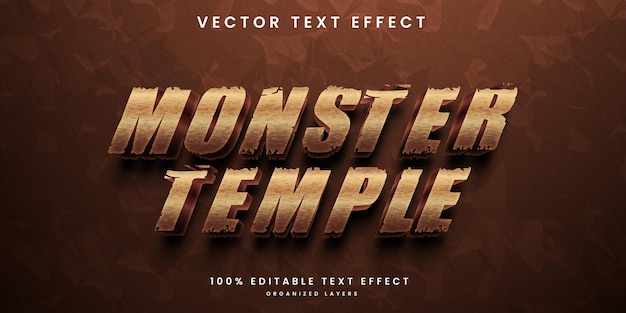 Efeito de texto editável do monster temple