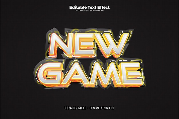 Efeito de texto editável do novo jogo no estilo de tendência moderno