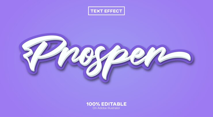 Efeito de texto editável do Prosper Script