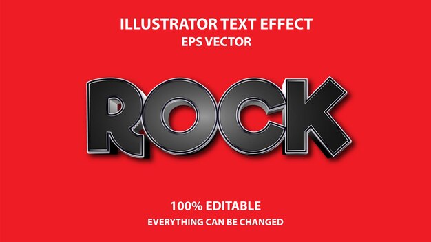 Efeito de texto editável do rock