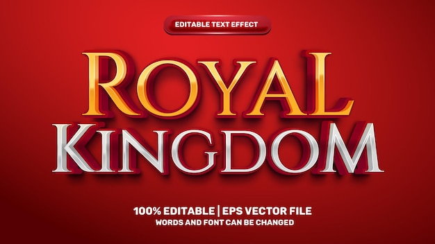 Efeito de texto editável do royal kingdom comics