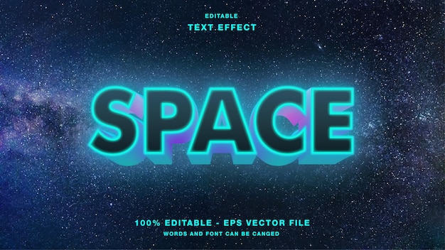 Efeito de texto editável do Space Galaxy