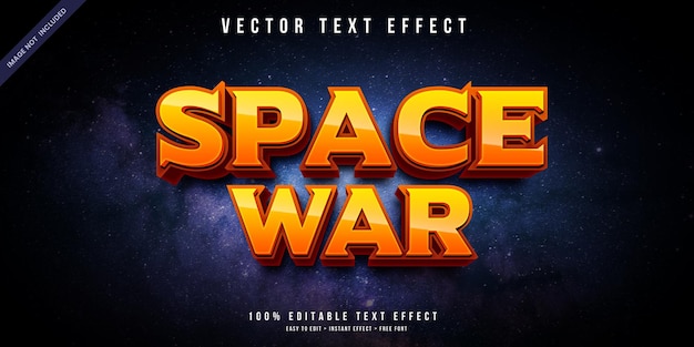 Efeito de texto editável do space war