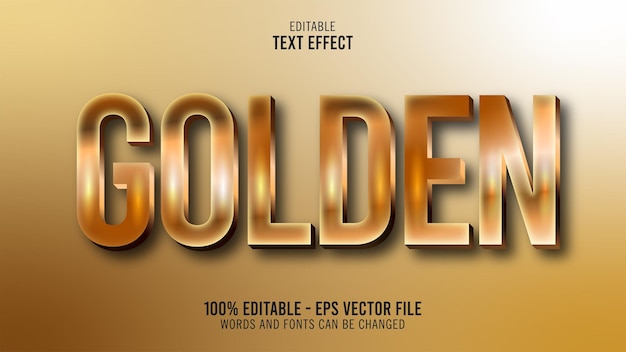 Efeito de texto editável dourado 3d