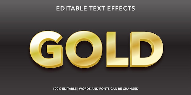 Efeito de texto editável dourado
