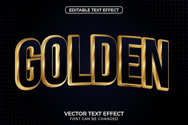 Vetor efeito de texto editável dourado