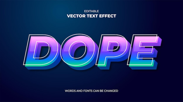 Efeito de texto editável em 3d com cor de gradiente moderno